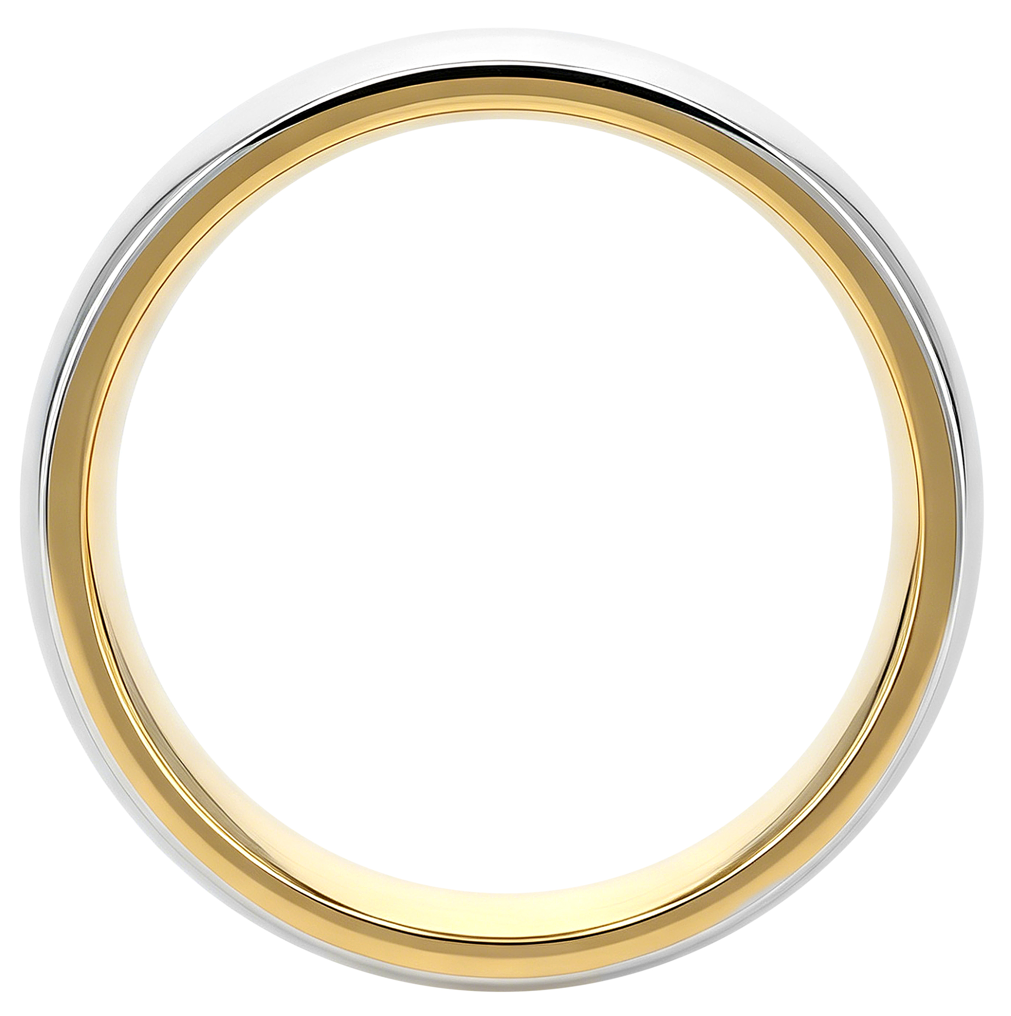 "Zweisam" Akzent Herren-Partnerring Gr 58, Edelstahl, bicolor