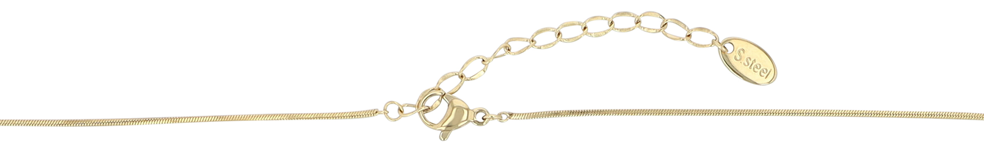 "Alyssa" Edelstahlkette mit Anhänger Zirkonia und Süßwasserperle 41 + 5 cm, goldfarben