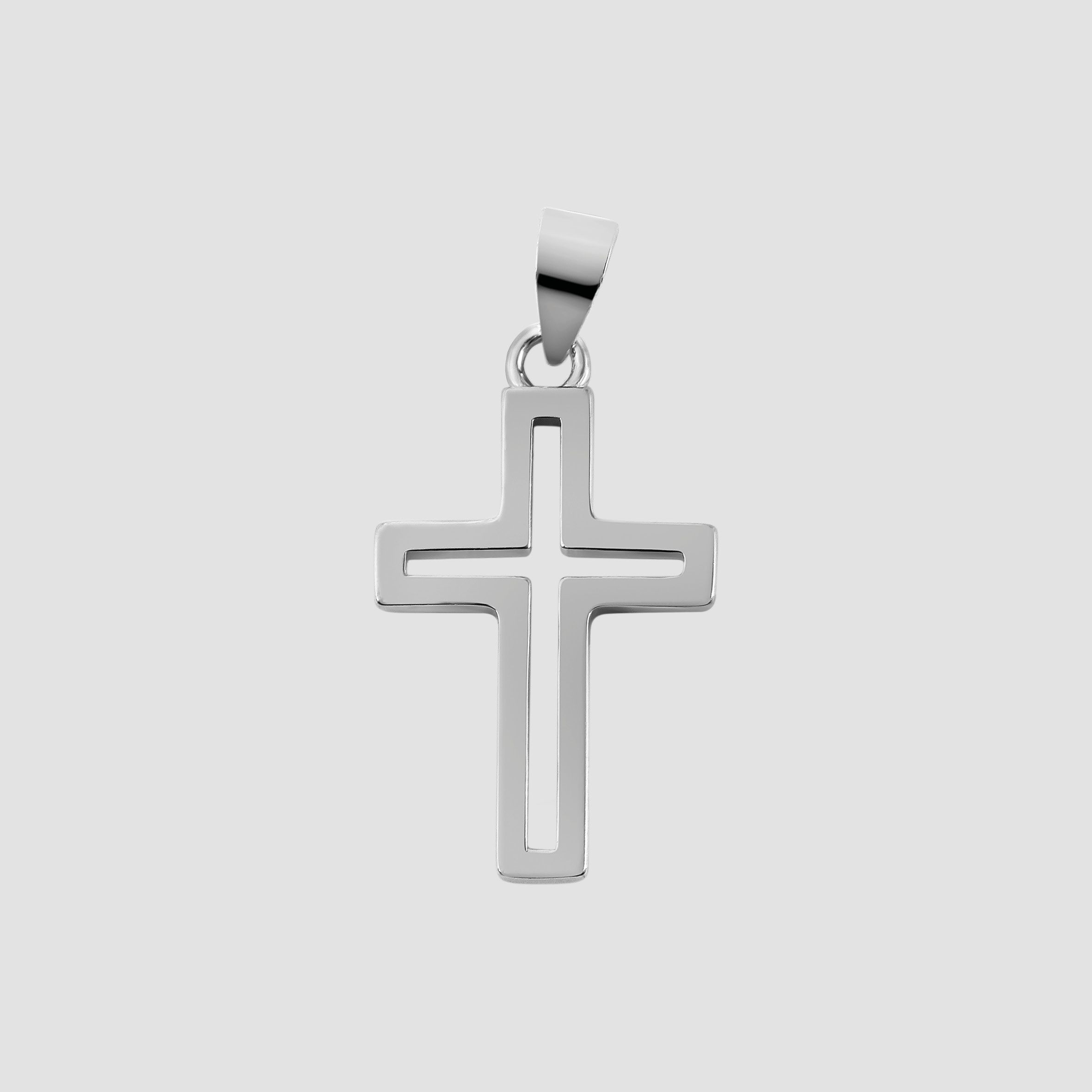 "Masih" 925/- Echt Silber Kreuzanhänger, 925/rhodiniert (ohne Kette)