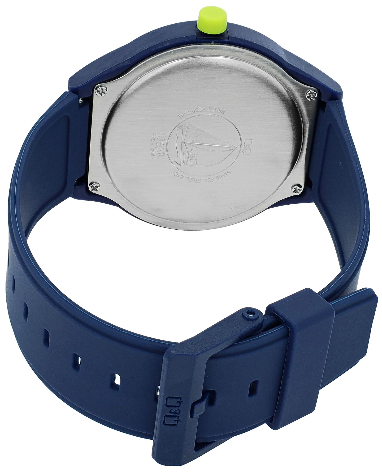 Q&Q Herren-/ Jugenduhr mit Silikonarmband, Ø 40 mm, dunkelblau (grün)
