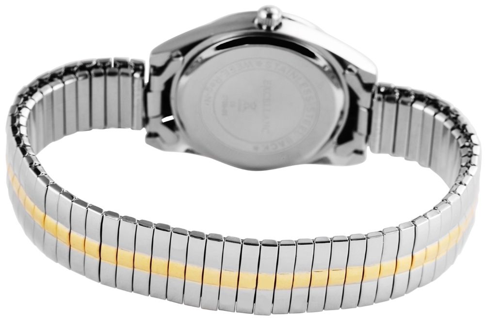 Excellanc Damenuhr mit Edelstahlzugarmband, bicolor