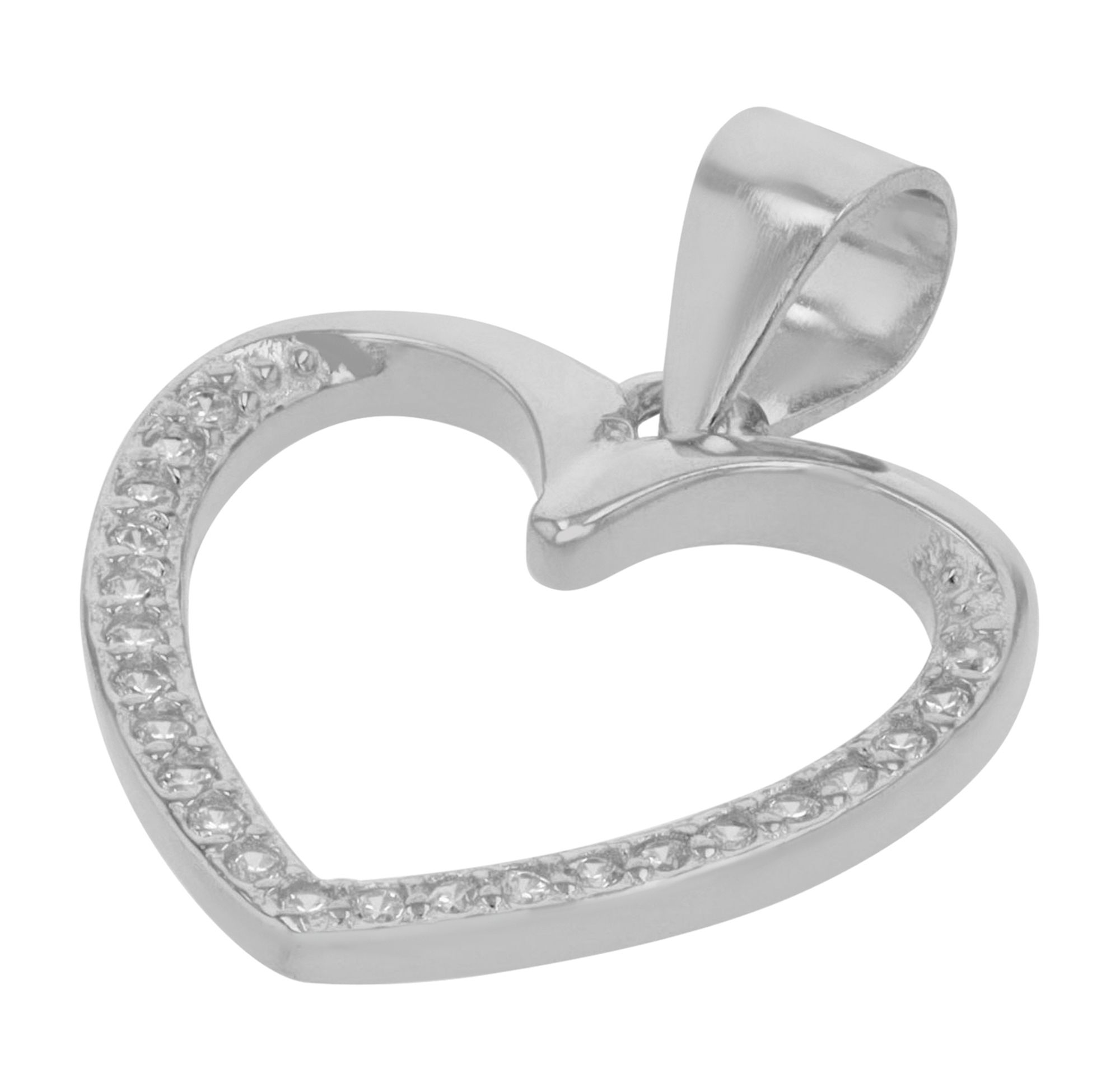 925/- Echt Silber Herzanhänger "Xana", rhodiniert