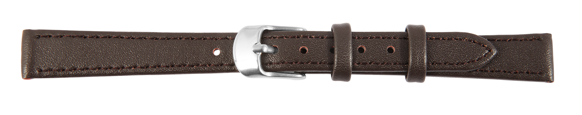 Echtleder-Uhrenarmband, dunkelbraun, 10 mm