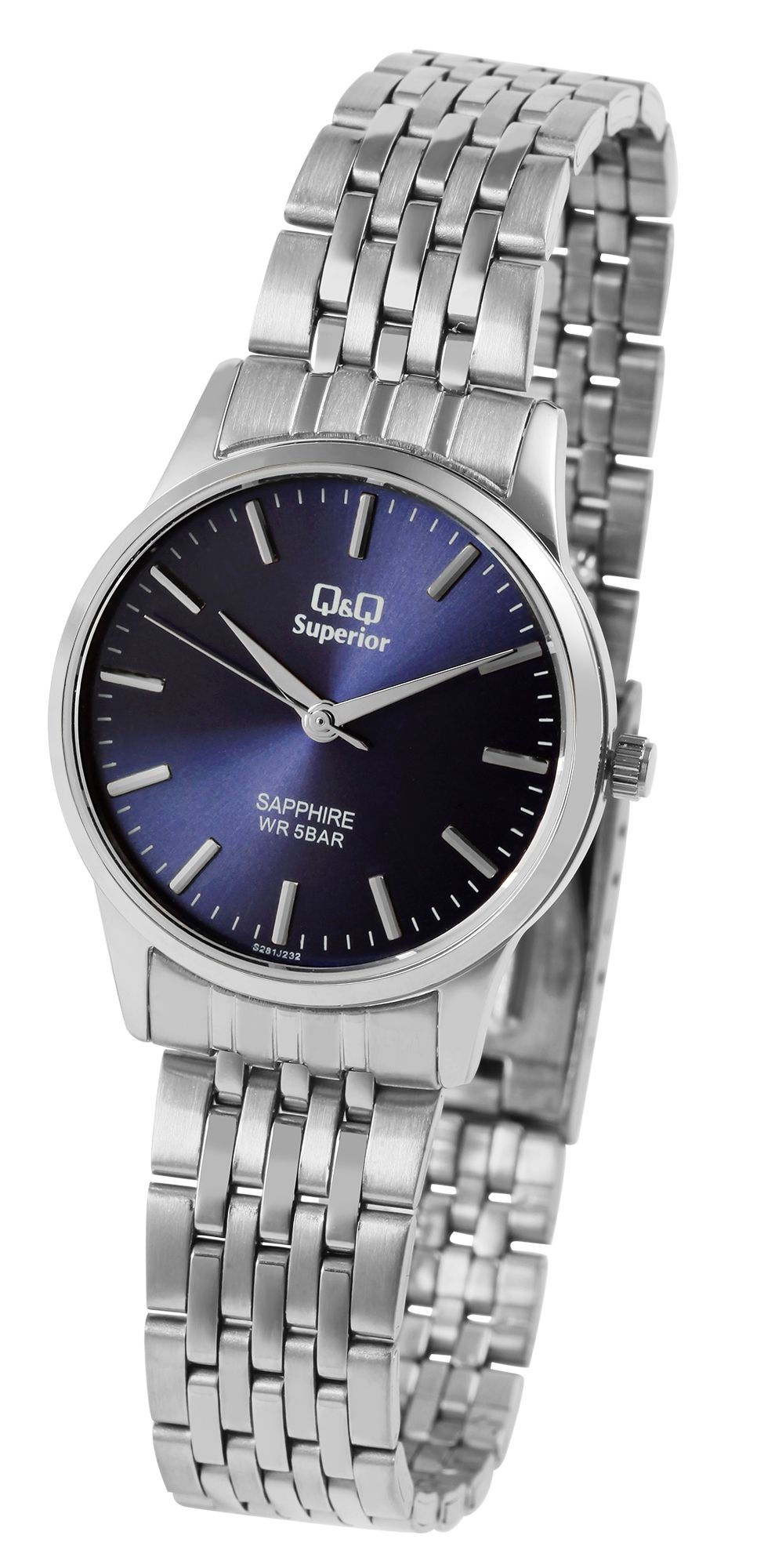 Q&Q Superior Damenarmbanduhr, Edelstahl, Saphirglas, 5 bar