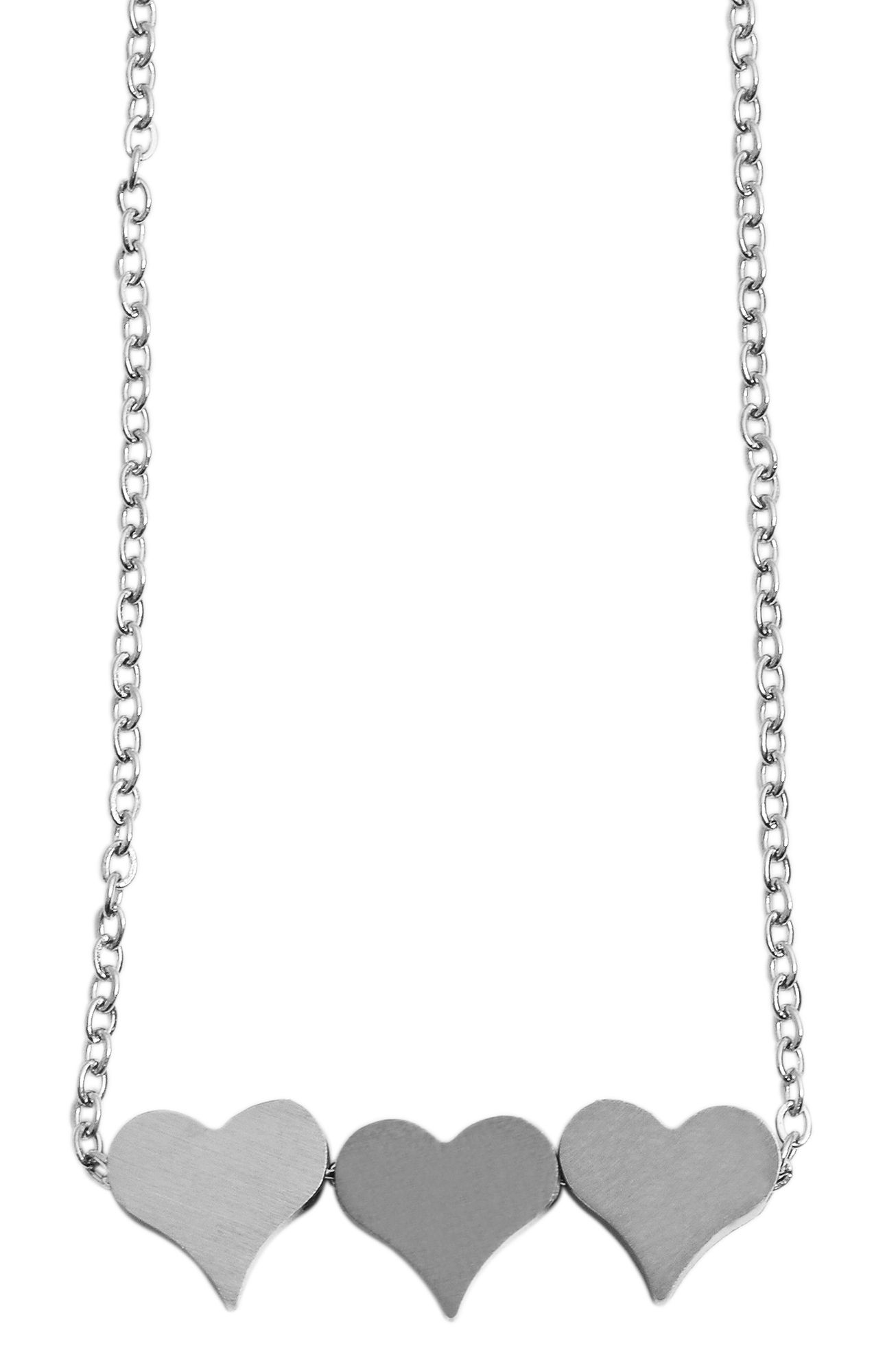 Akzent Edelstahl Schmuckset, Herz, silberfarbig