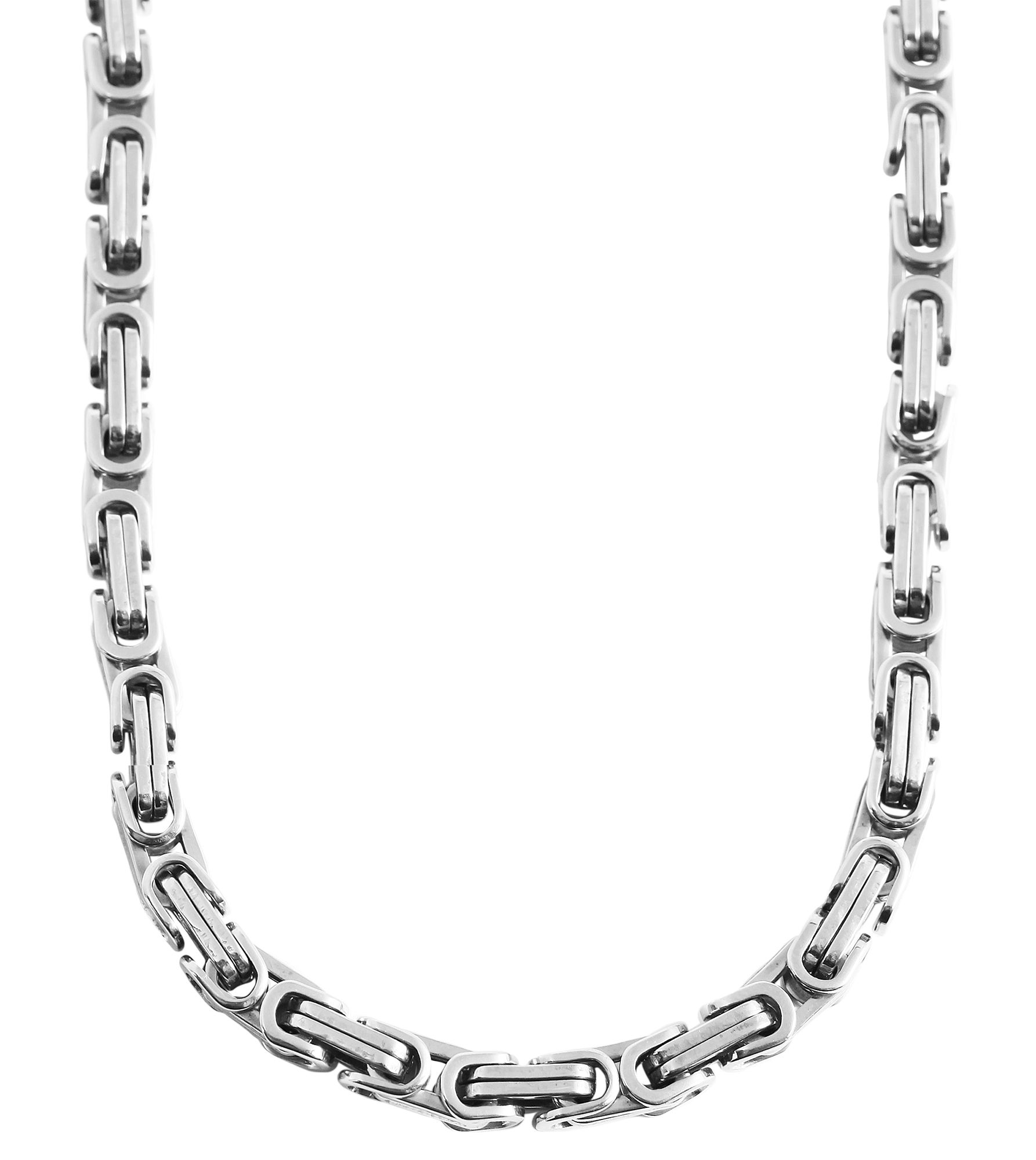 "Adomas" Königskette Edelstahl, silberfarben 50 cm/  4 mm