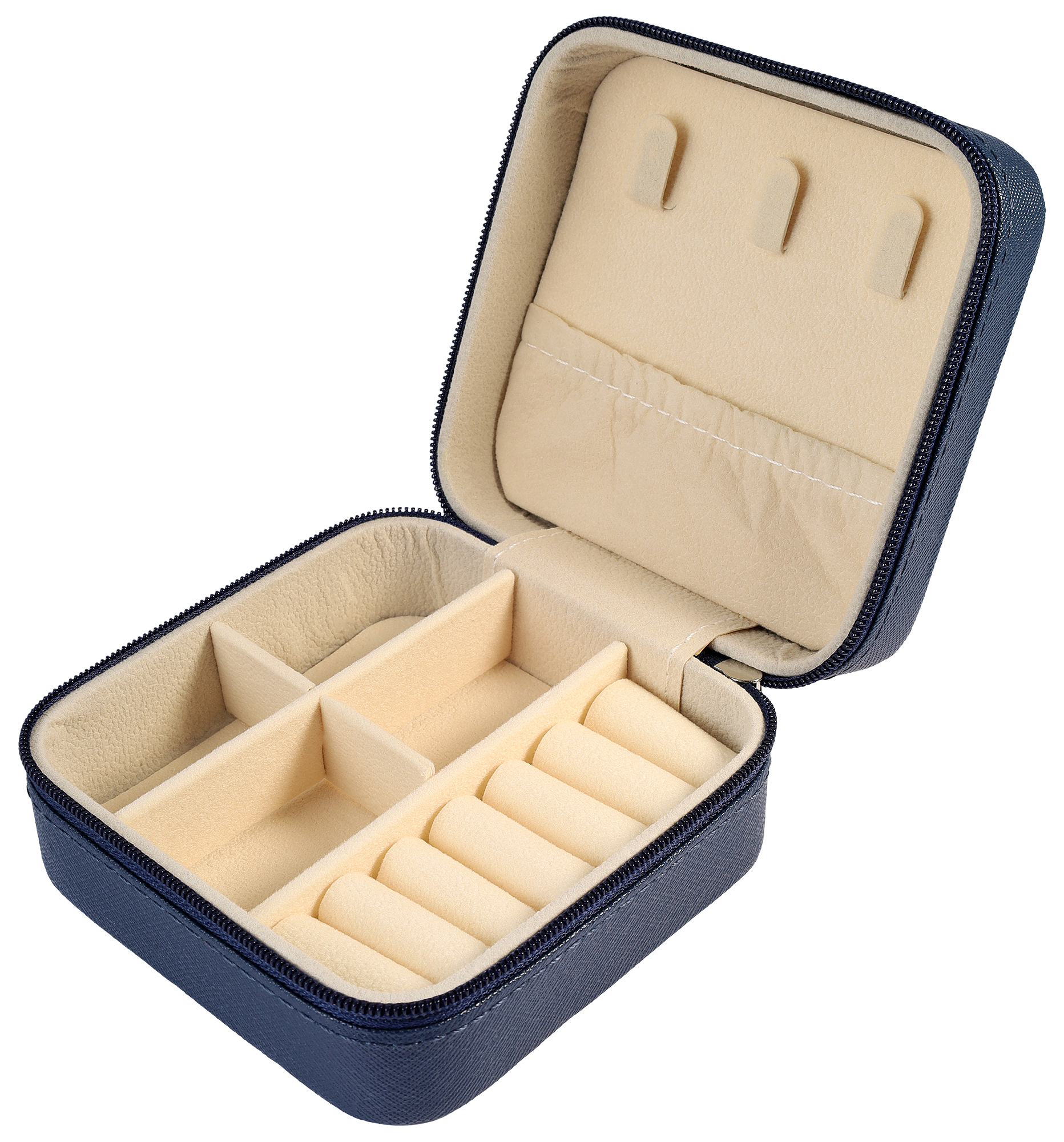 Aufbewahrungsbox für Schmuck/ Schmuck-Etui, 10 x 10 cm, blau