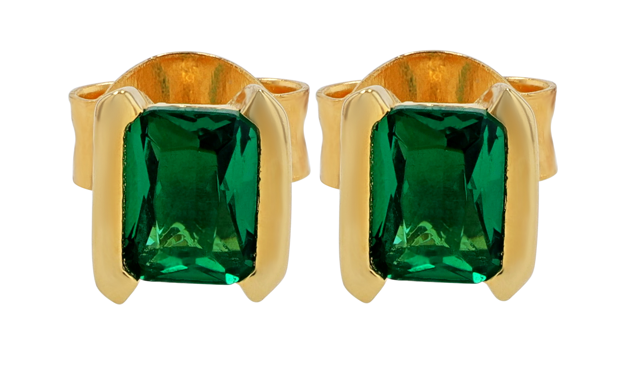 Sif Jakobs Jewellery 925/- Echt Silber Ohrstecker "Roccanova Piccolo", Zirkonia (grün), vgold.