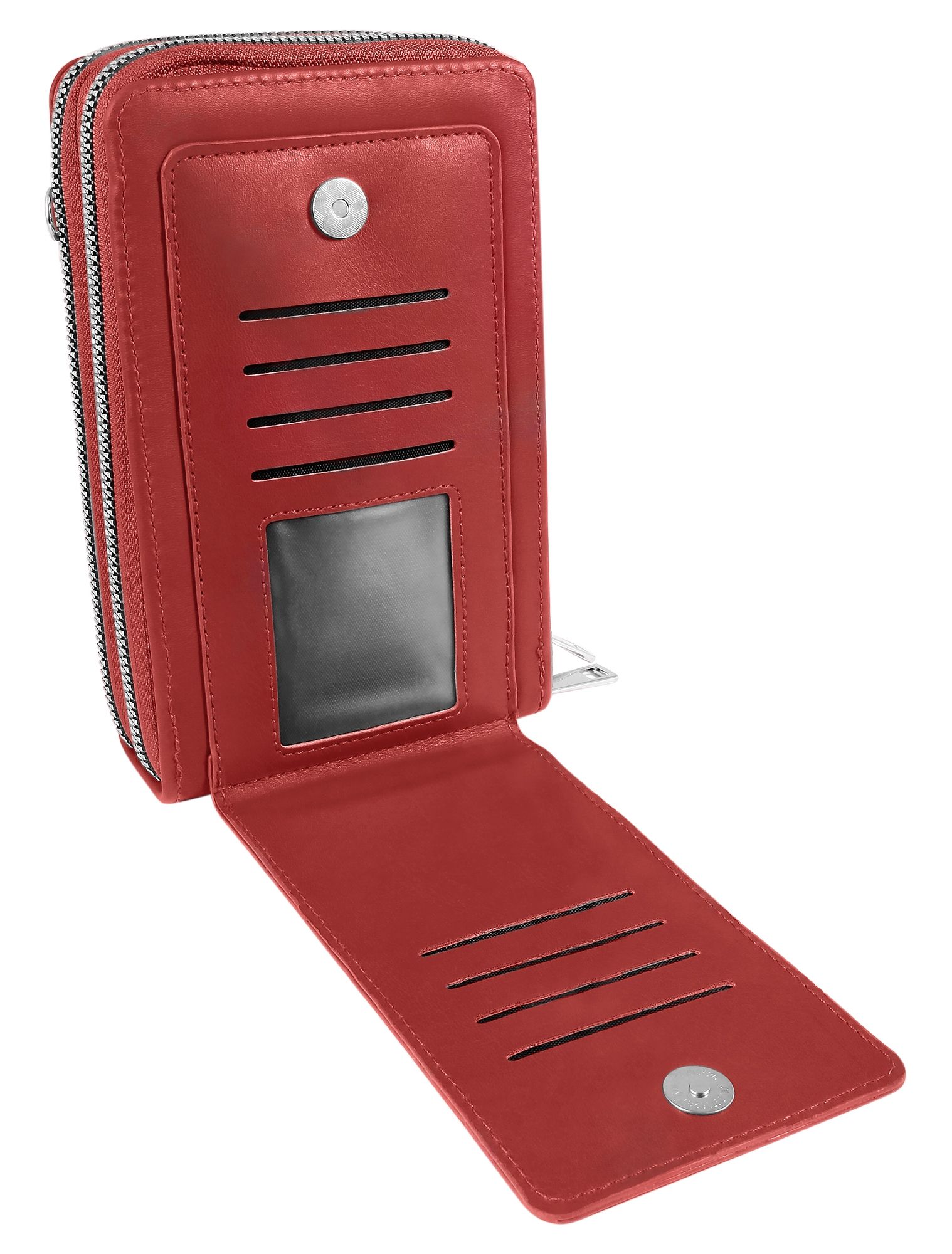 Handyumhängetasche aus Lederimitation, geeignet für iPhone15, rot