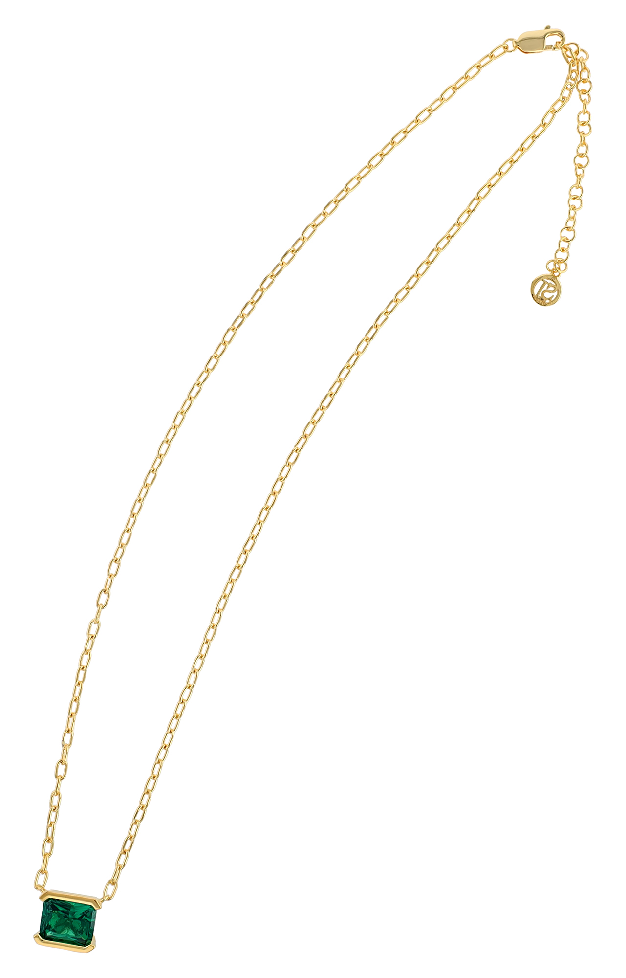 Sif Jakobs Jewellery 925/- Echt Silber Kette mit Zirkonia (grün) "Roccanova Grande", vergoldet, 40 + 4,5 cm