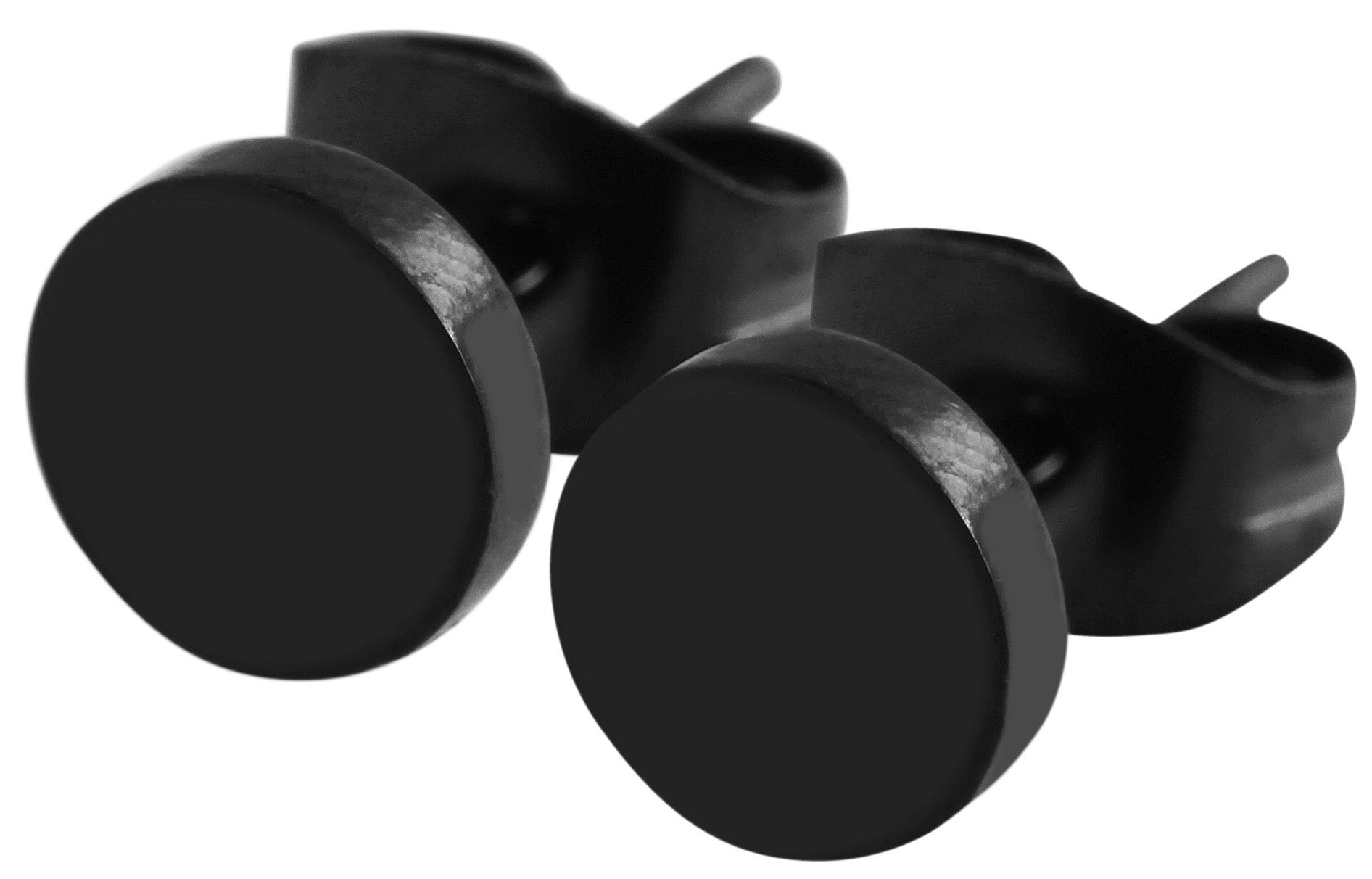 "Abby", Akzent Edelstahl Ohrstecker im 3er Set, rund, schwarz
