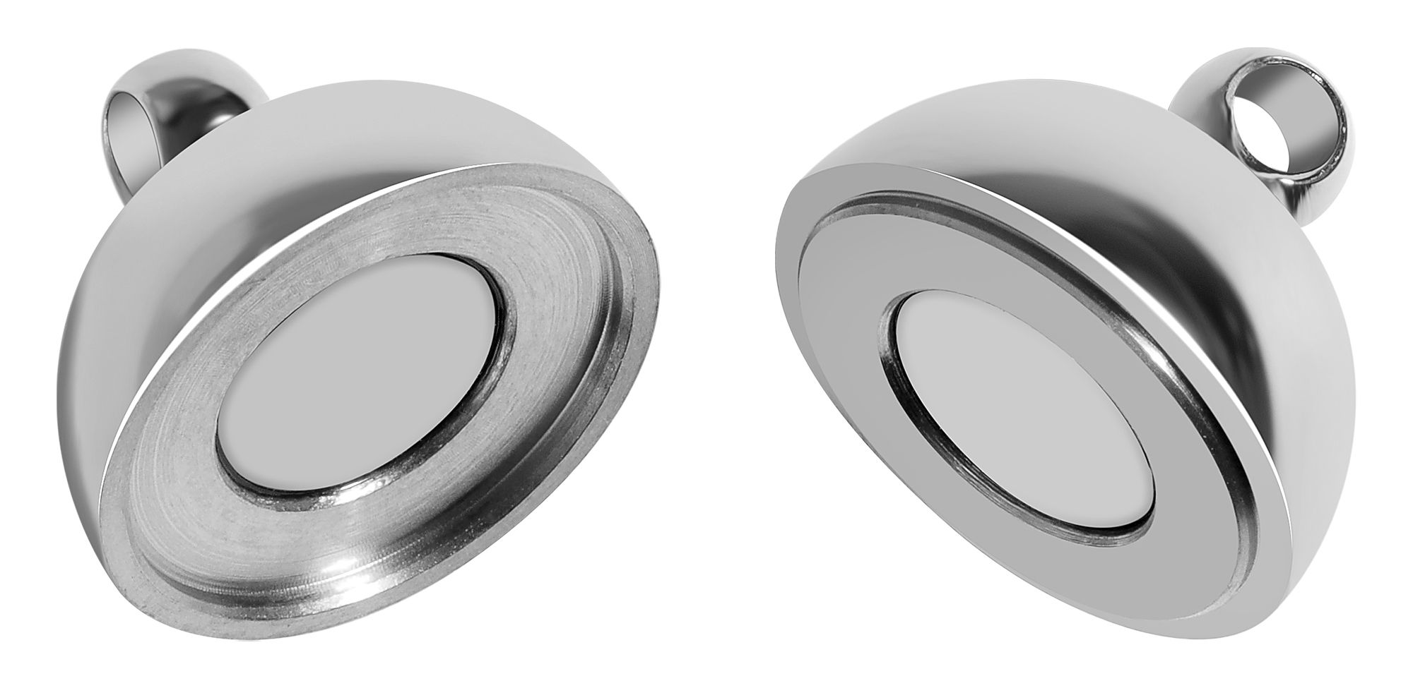 Edelstahl Kugel-Magnetschließe silberfarben, Ø 14 mm