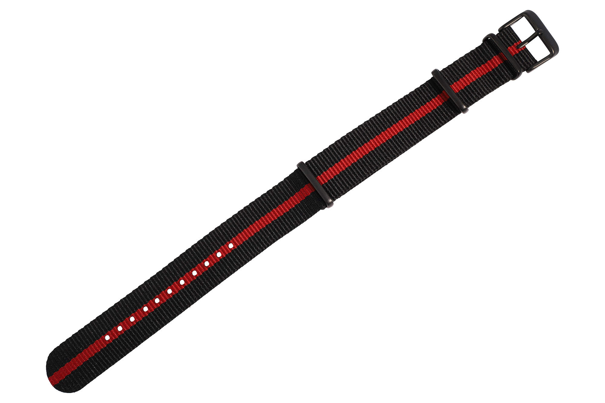 Moderno Milano - Nylon-NATO-Band, 20 mm (schwarz/ rot)