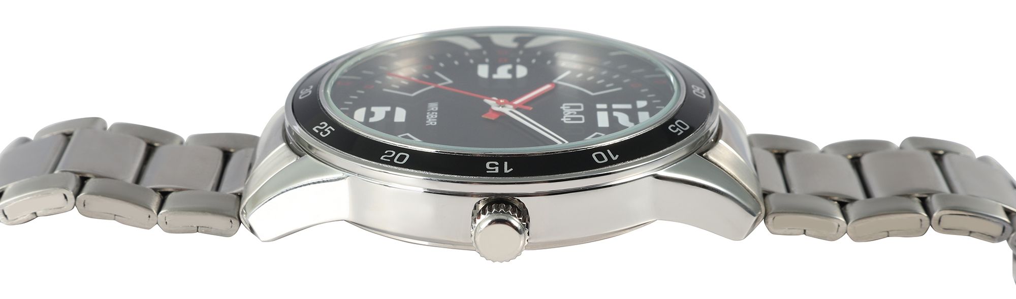 Q&Q Herrenuhr mit Gliederarmband, 5 ATM, sportliches Design