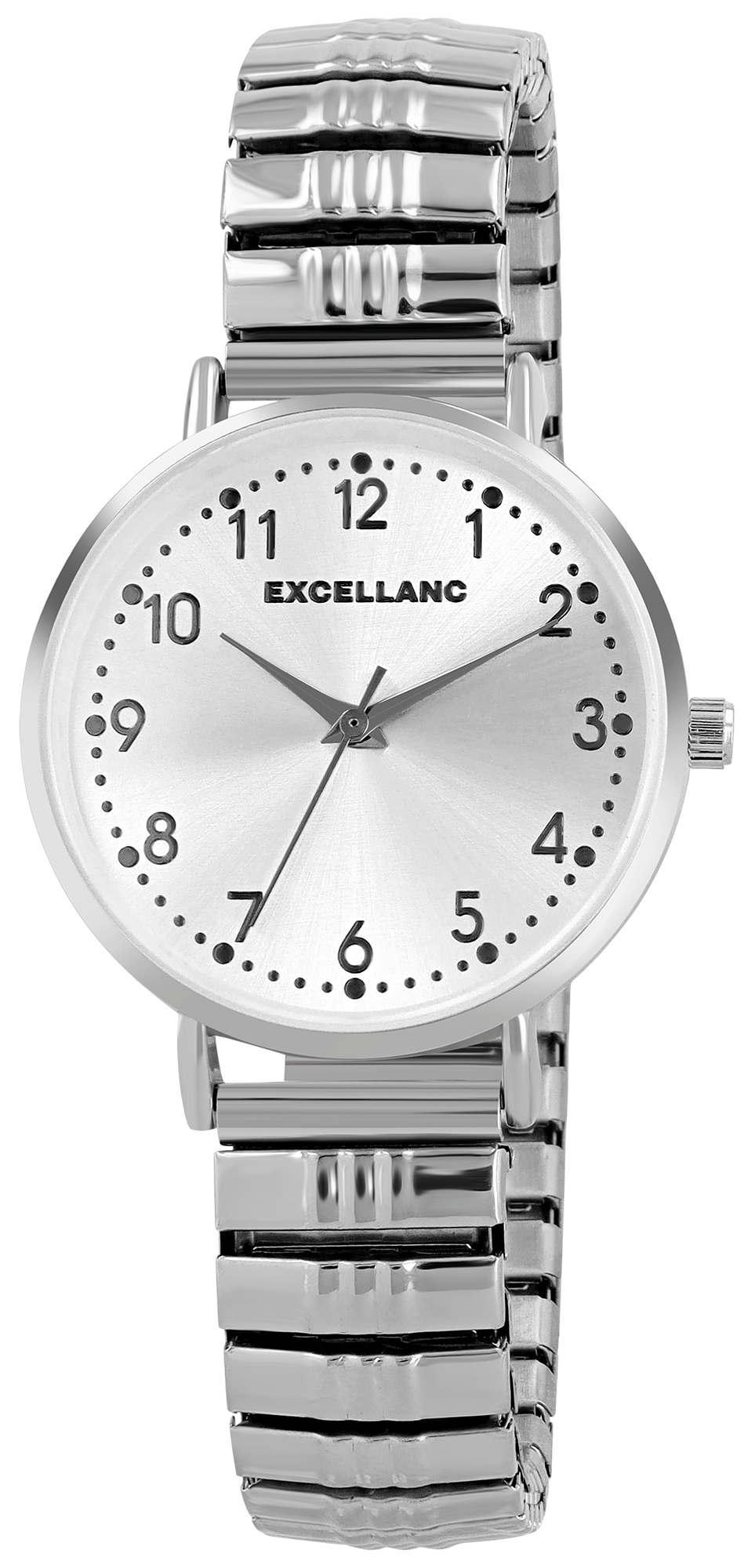 Excellanc Damenuhr mit Edelstahl-Zugarmband, Ø 32 mm, silberfarben