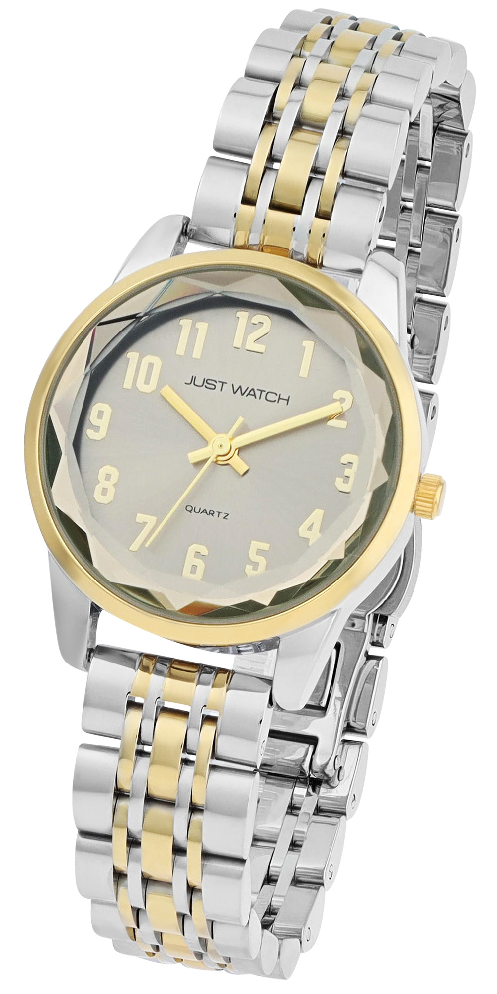 JUST WATCH Damenuhr "Valentia" mit Edelstahlband, Ø 30 mm, bicolor/ braun