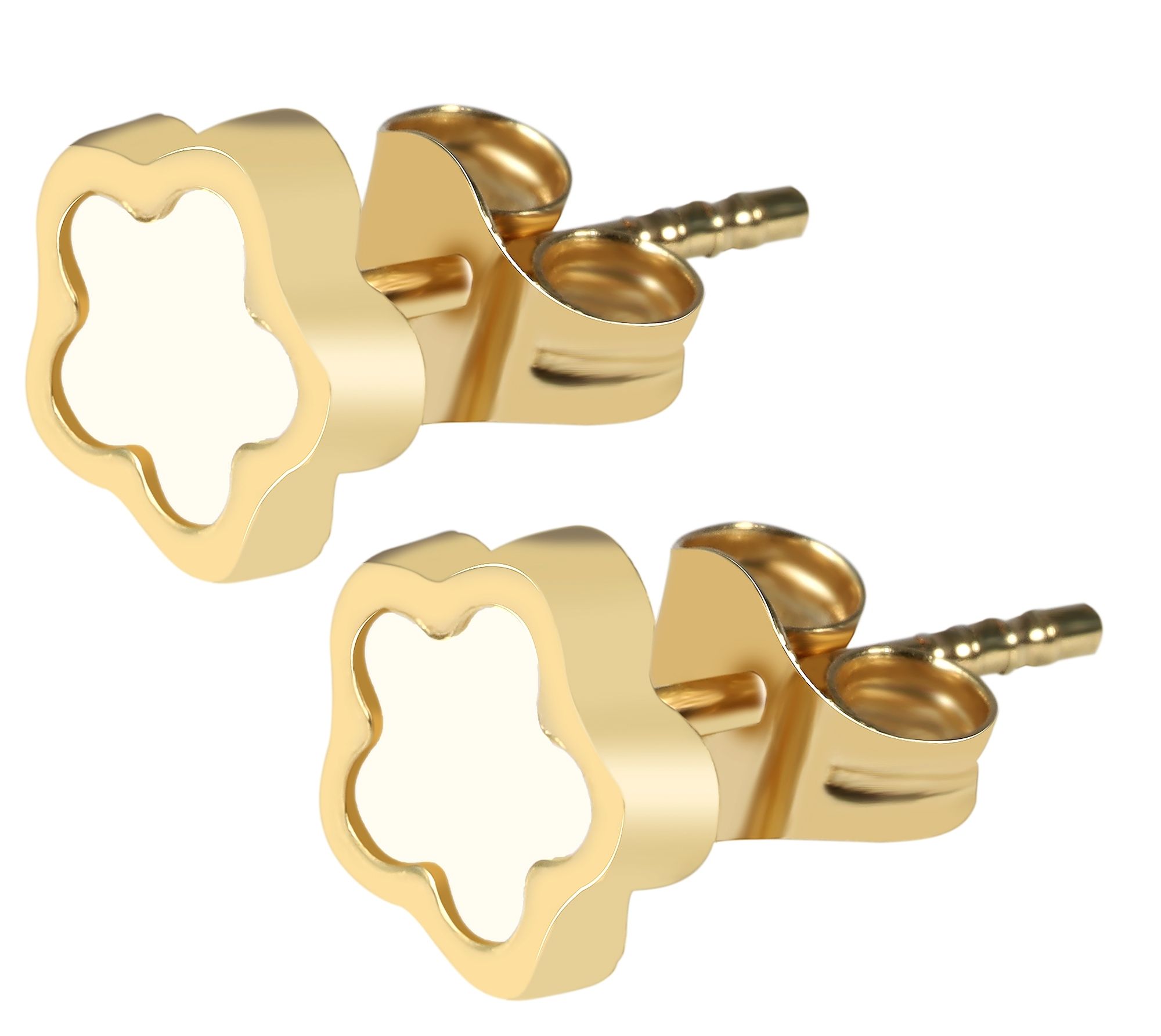 333/- Gold "Lumia" Ohrstecker, Blume mit Perlmutt, Gelbgold, 8 Karat, Kinder