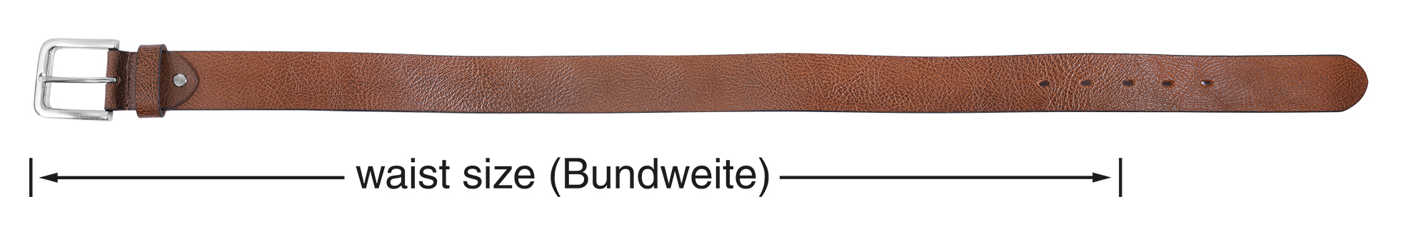 Leonardo Verrelli Echtleder Gürtel, braun, kürzbar, 100 cm