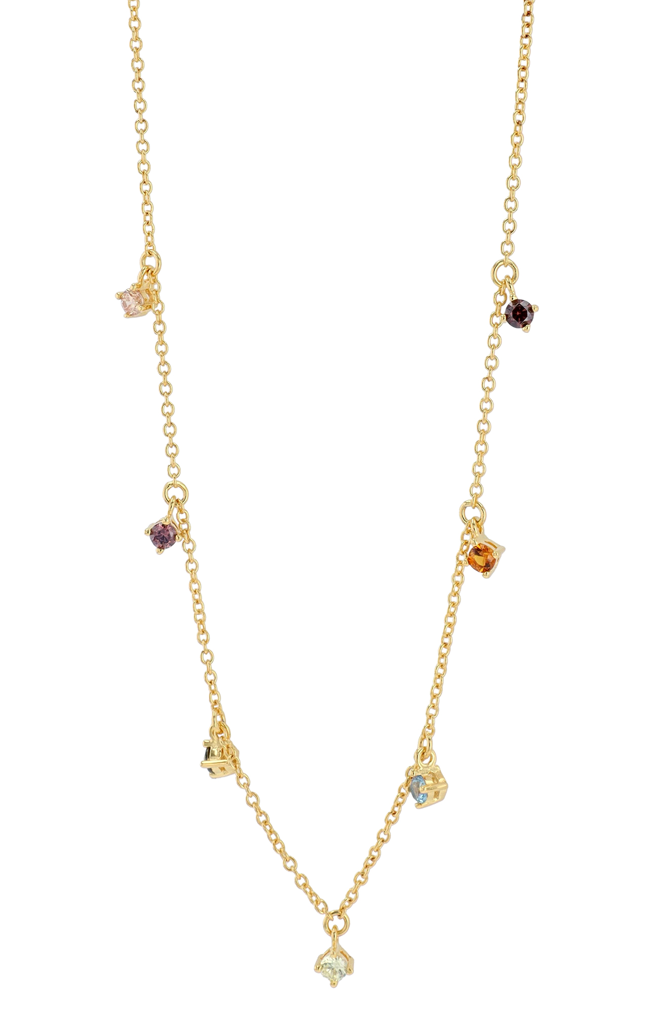 Sif Jakobs Jewellery 925/- Echt Silber Kette "Ellera Piccolo", Zirkonia (bunt), vgold., 45 cm (var.)