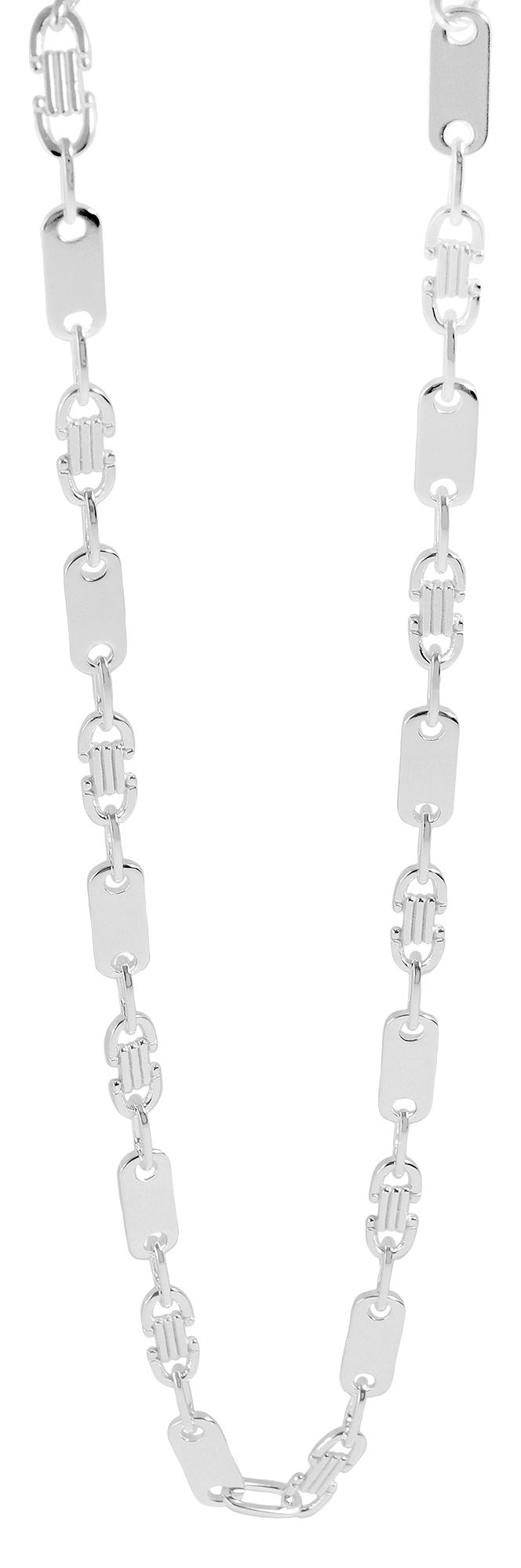 "Bellamy" 925/- Echt Silber Plattenkette, weiß, 60 cm/ 6 mm