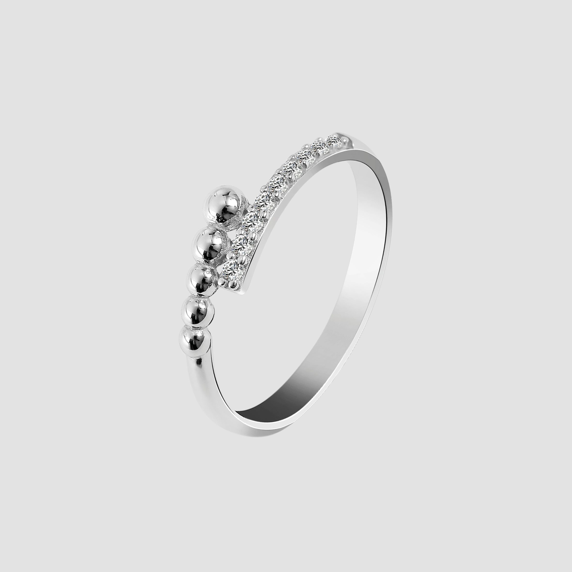 "Airin" 925/rh Echt Silber Ring "Airin" mit Zirkoniabesatz, Gr. 52