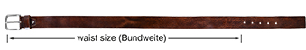 Leonardo Verrelli Echtleder (Full-Grain) Gürtel, braun, kürzbar, 110 cm