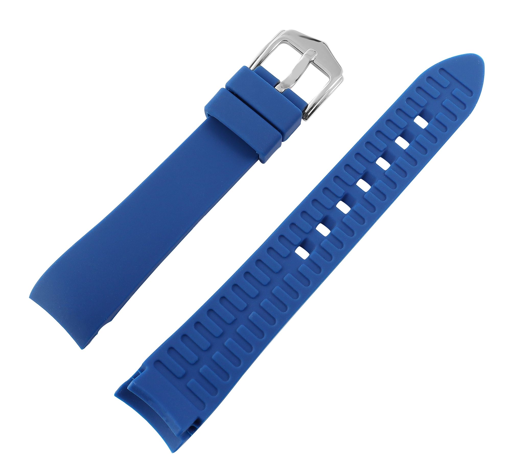 Silikon Uhrenarmband, Dornschließe, blau, 19 mm
