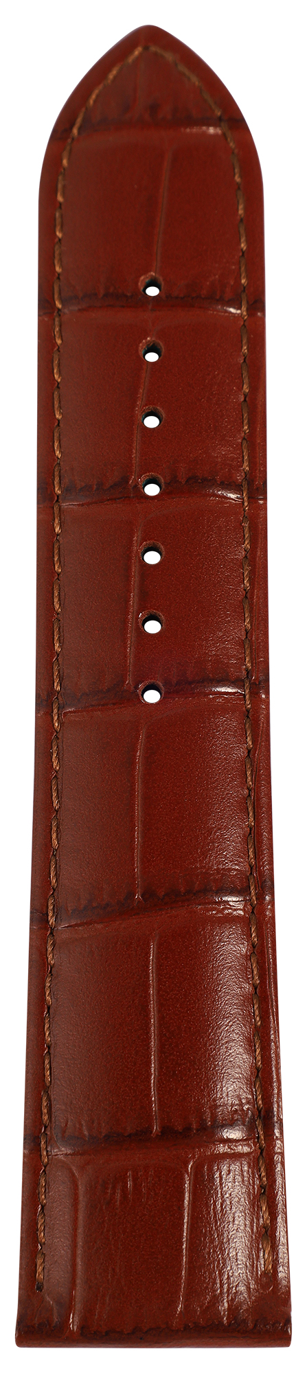 Uhrenarmband aus Echt Leder, Kroko-Optik, cognac, 14- 22 mm