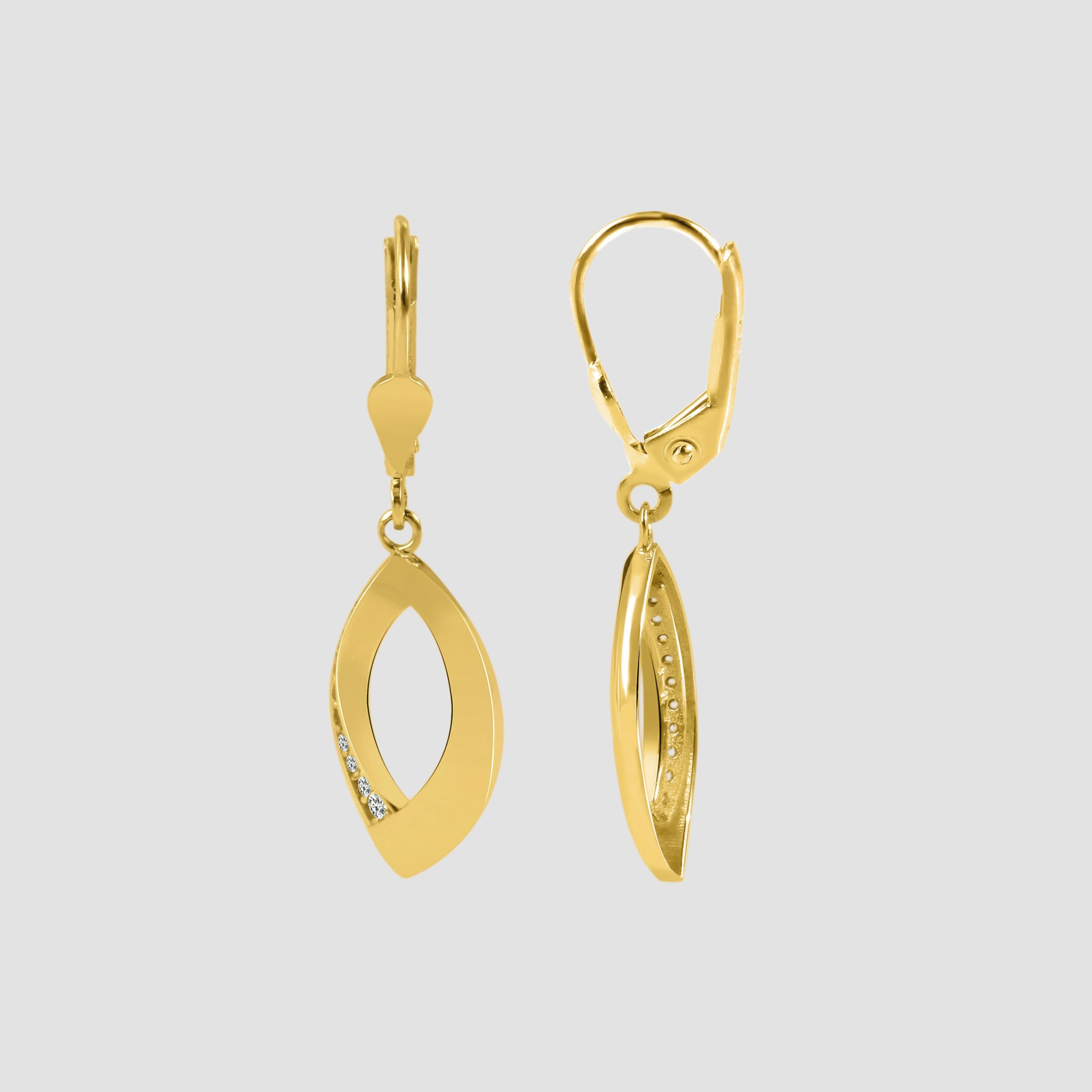 375/- Gold "Nelia" Ohrhänger mit Zirkoniabesatz, 9 Karat, Gelbgold