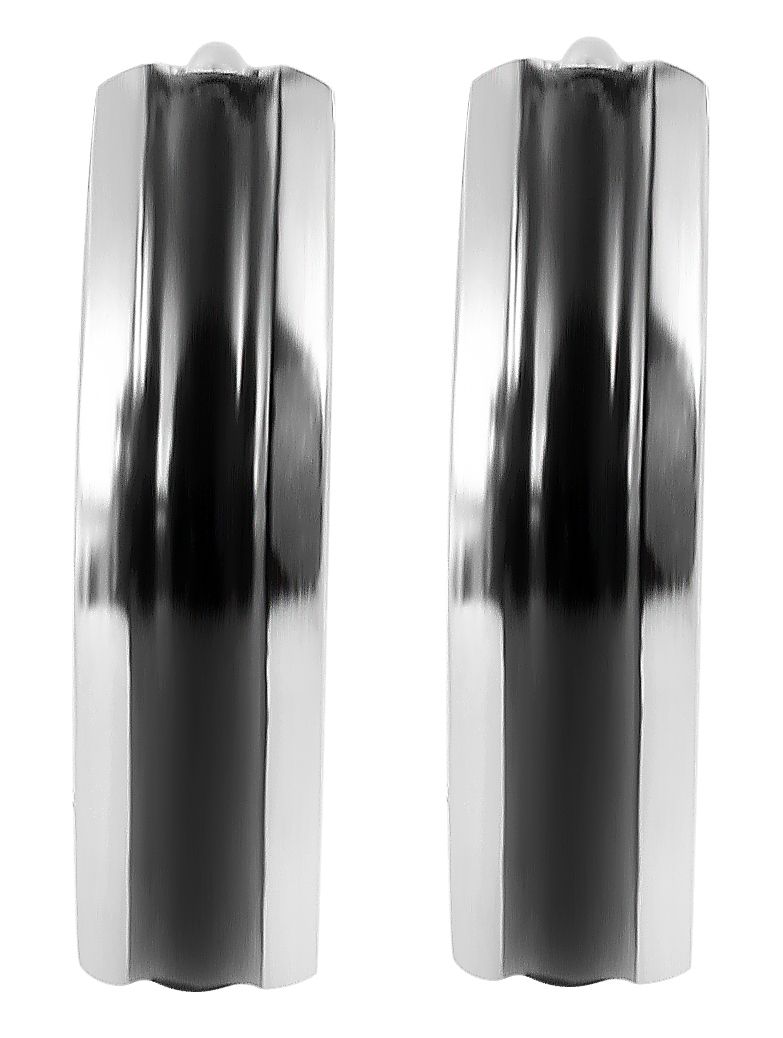 "Ilene" Edelstahl Klapp-Creolen Ø 12 mm, bicolor (silberfarben/ schwarz)