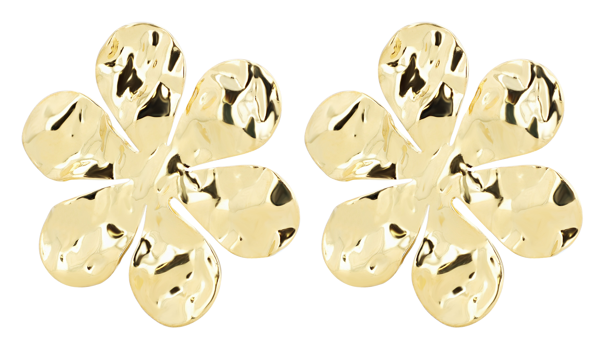 "Valkyrie" Edelstahl Ohrstecker, markante Blume, goldfarben