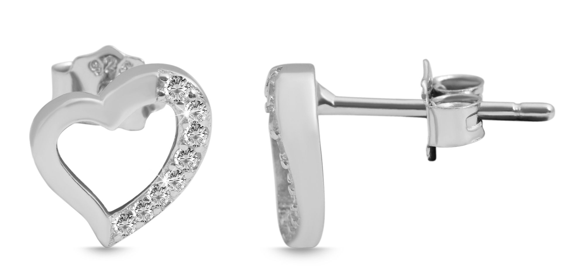 "Imala", 925/- Echt Silber Schmuckset mit Ohrring und Anhänger, silberfarben, rhodiniert