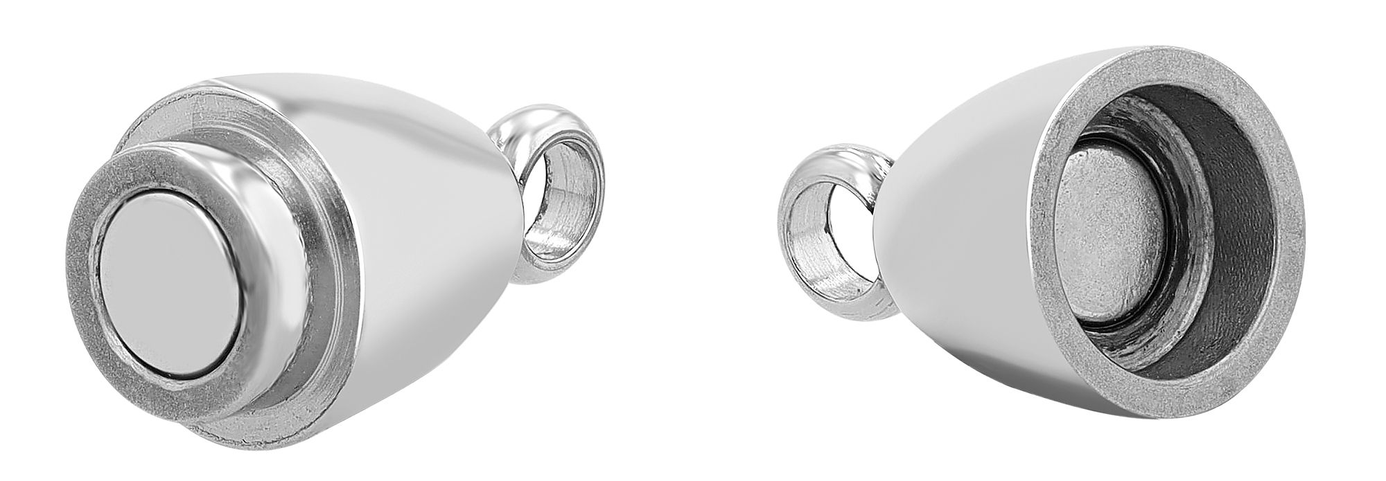 Edelstahl Magnetschließe oval, poliert, 6 mm