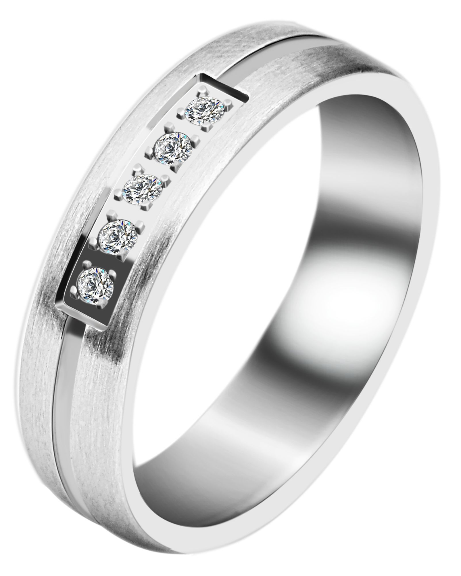 Akzent Partnerring für Damen, Edelstahl, matt & silberfarben, Gr. 50