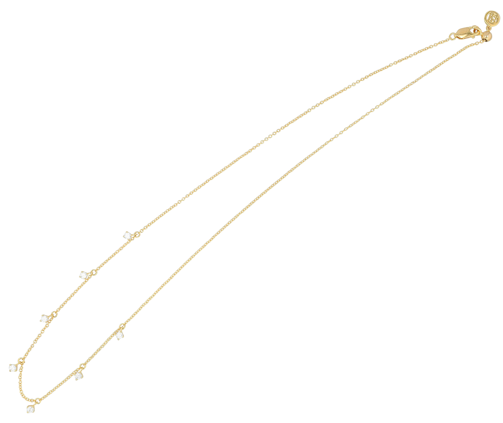 Sif Jakobs Jewellery 925/- Echt Silber Kette "Ellera Piccolo", Zirkonia (weiß), vgold., 45 cm (var.)
