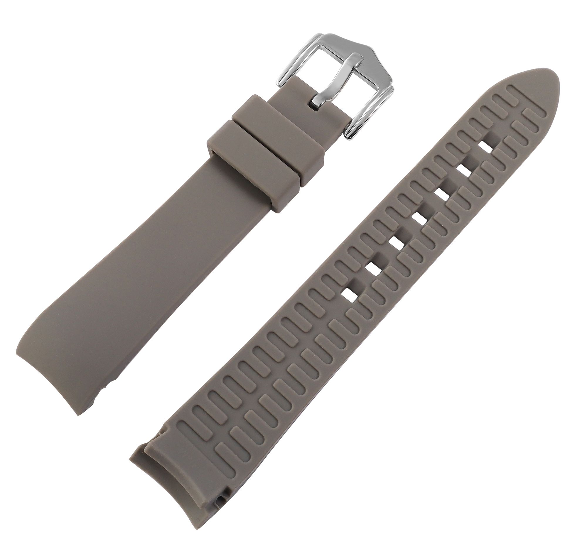 Silikon Uhrenarmband, Dornschließe, grau, 20 mm
