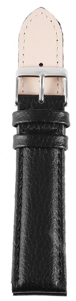 Echtleder-Uhrenarmband, schwarz, 20 mm