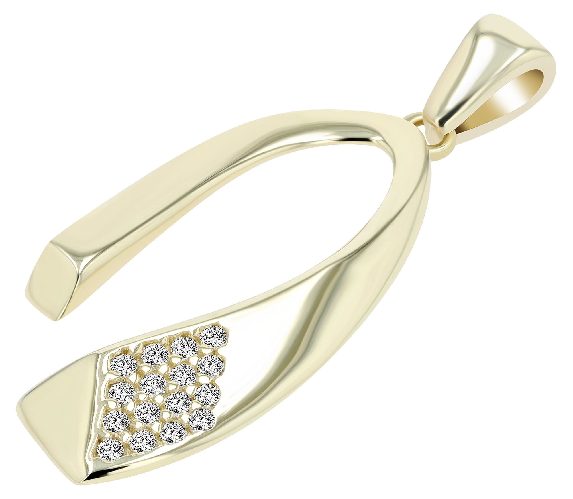 333/- Gold Anhänger "Asiel"mit Zirkoniabesatz ohne Kette, 8 Karat, Gelbgold