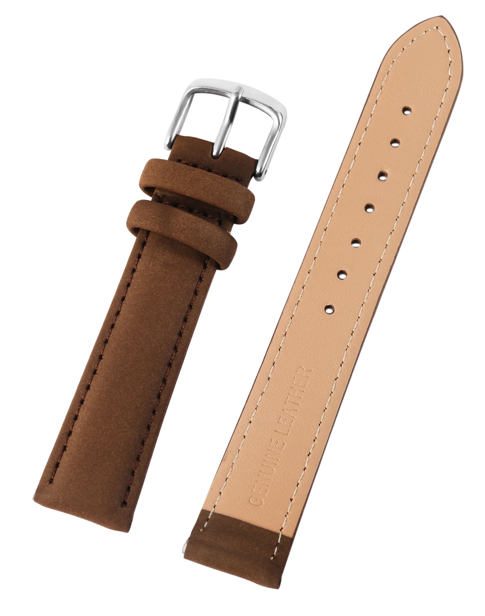 Echtleder Uhrenarmband, braun, 18 mm