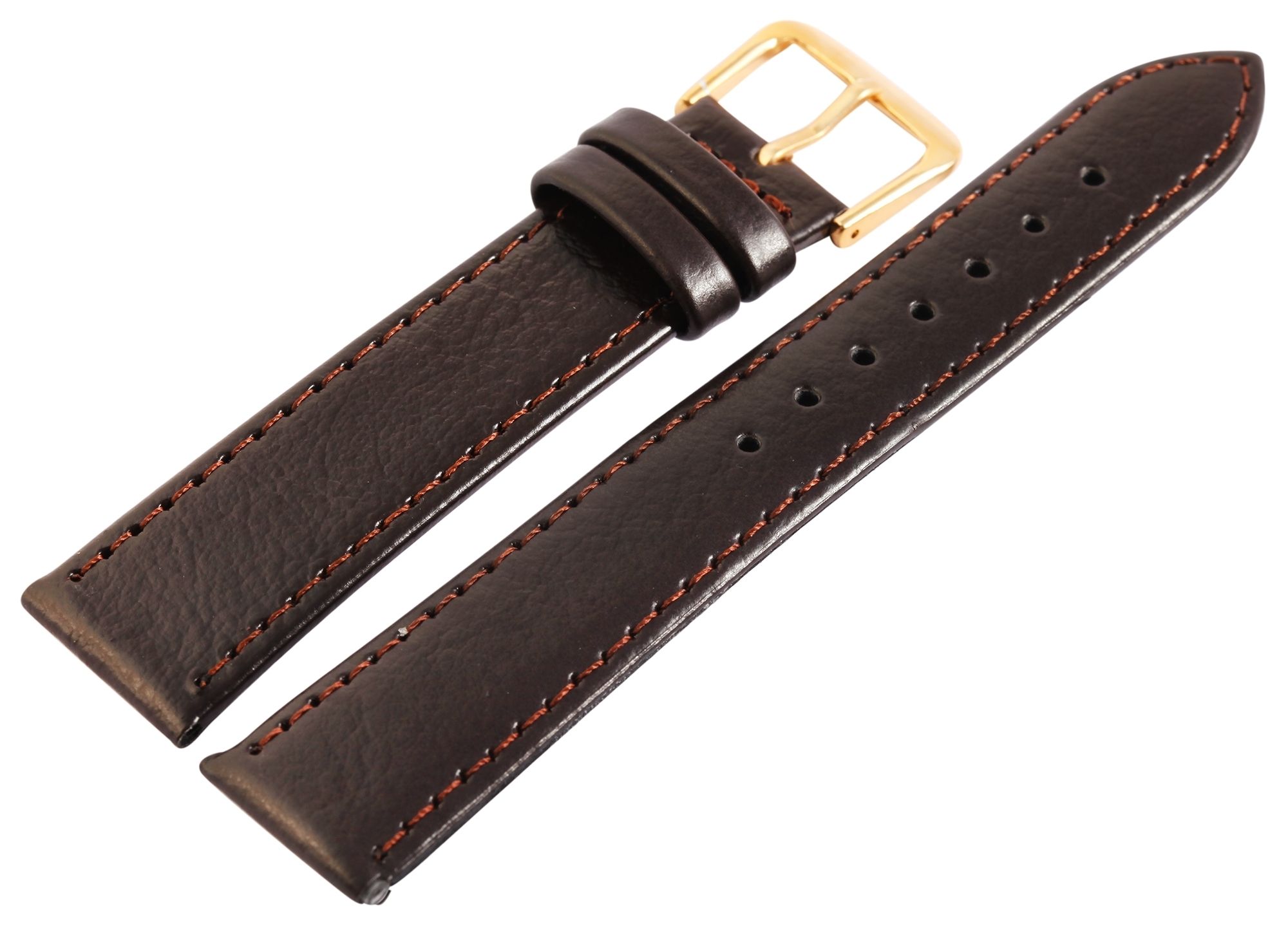 Echtleder-Uhrenarmbänder, dunkelbraun, VE 10, 18 mm