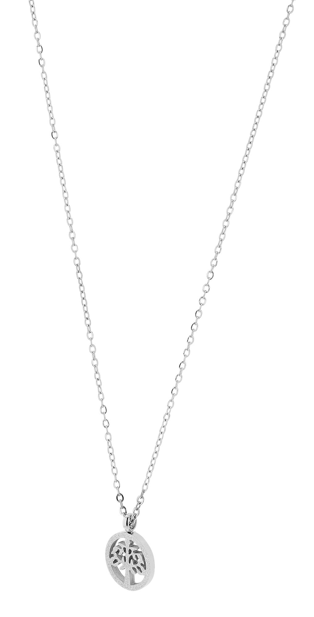 "Lumina", Akzent Edelstahl Lebensbaum-Schmuckset, sandgestrahlt, silberfarben