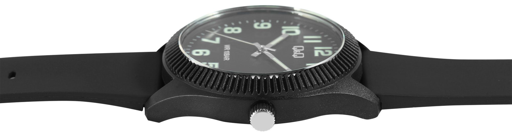 Q&Q Herrenuhr mit Silikonarmband, Ø 41 mm, schwarz