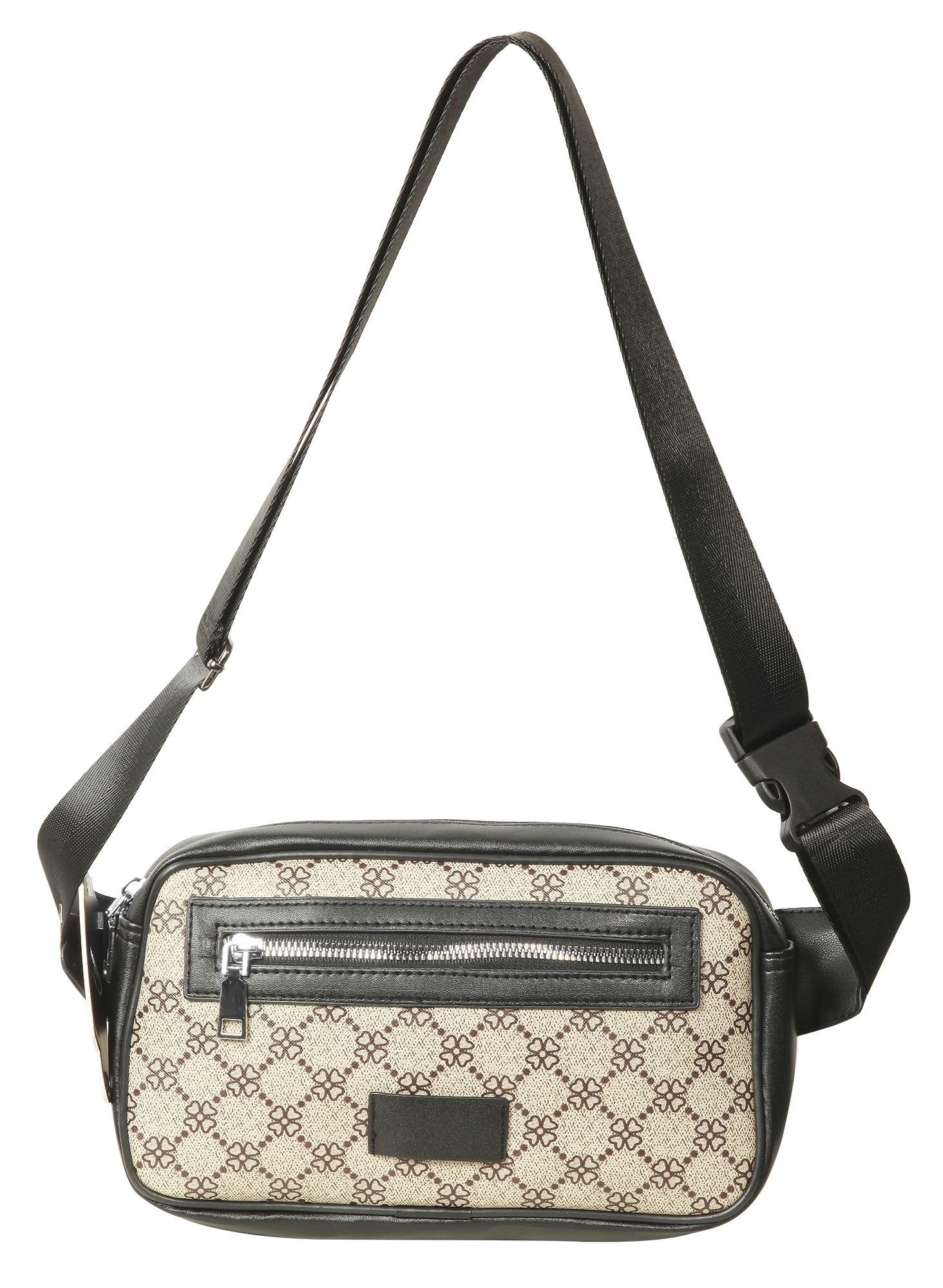 Tasche aus Lederimitat mit Muster, beige