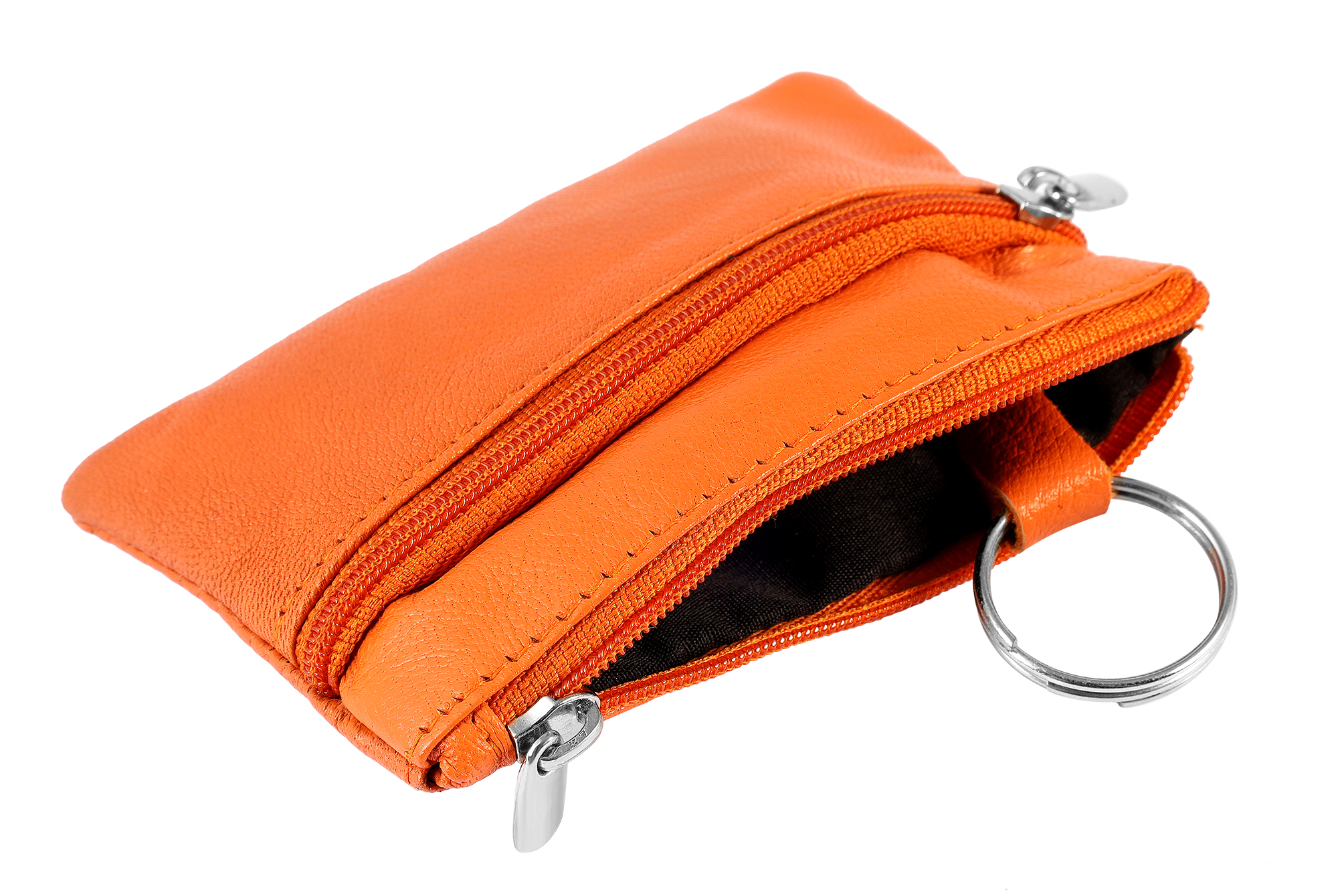 Excellanc Echtleder Schlüsseletui / Schlüsselbeutel, orange