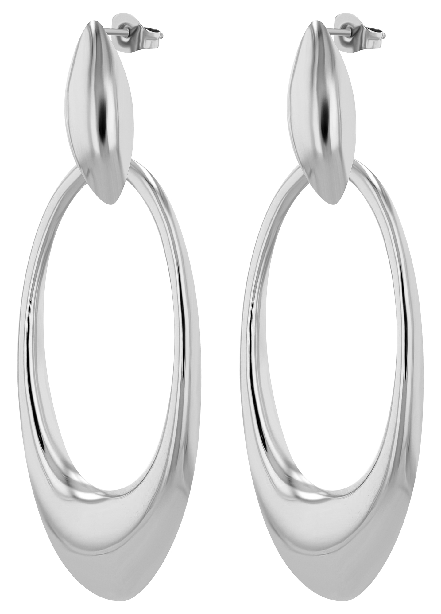 "Vianne" Edelstal Statement Ohrstecker mit hängendem Element, silberfarben