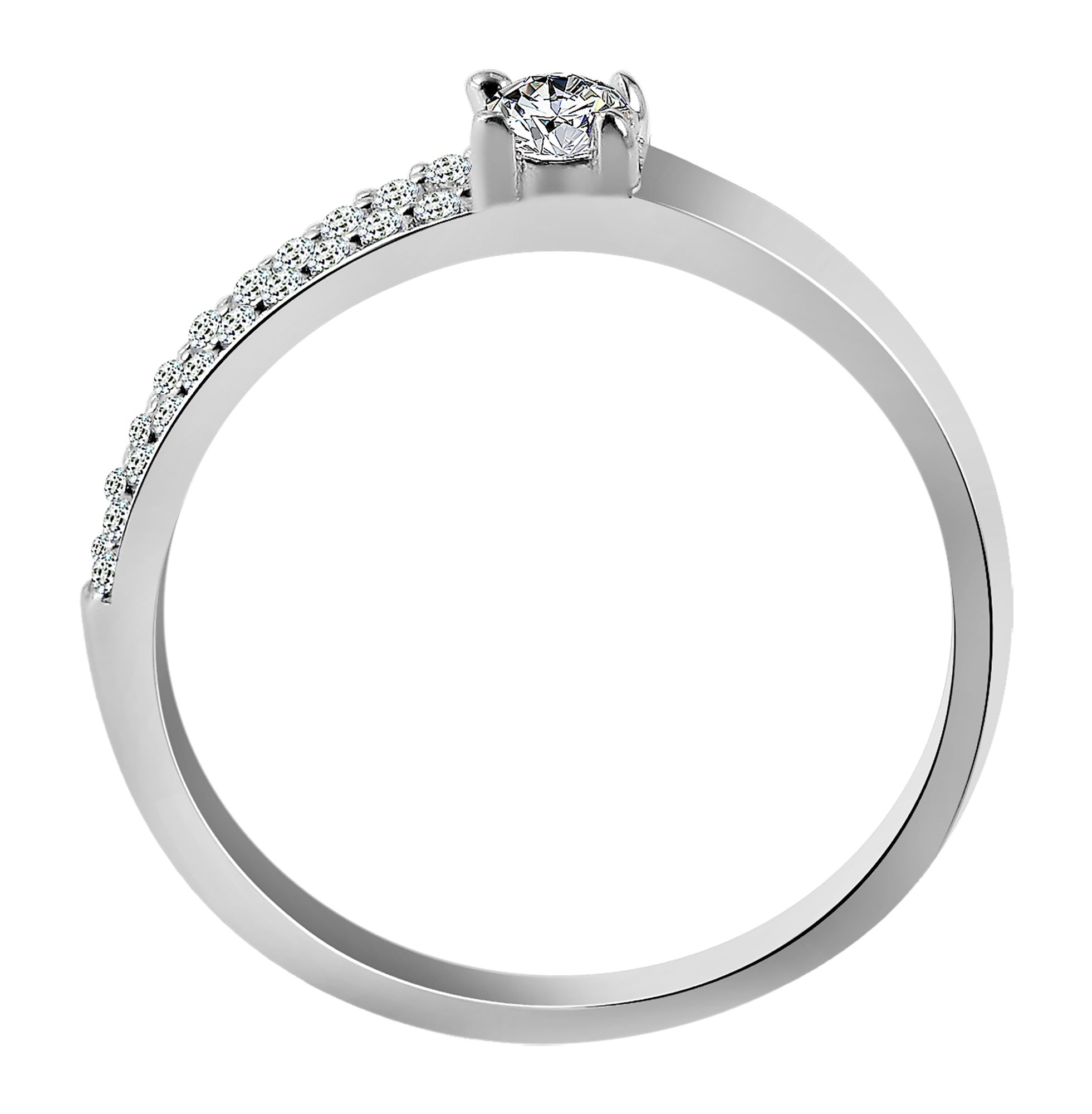 "Halla" 925/rh Echt Silber Ring mit Zirkoniabesatz, Gr. 48