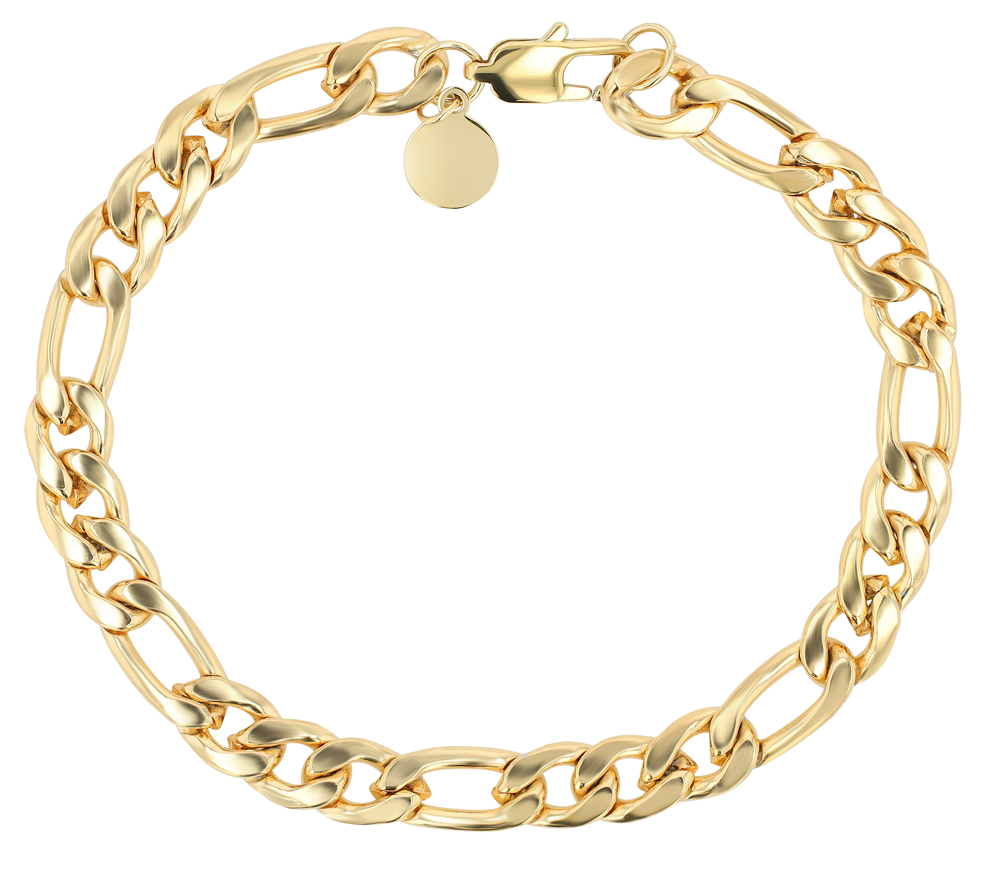 "Chico" Edelstahlarmband, 21,5 cm, Stärke 8 mm, goldfarben