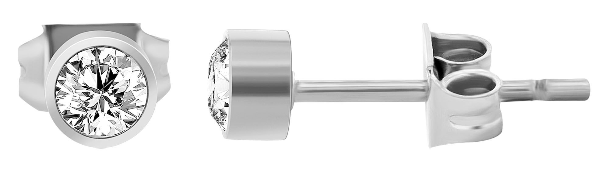 Akzent Ohrstecker Set "Idris", Edelstahl, 3er Pack, silberfarben