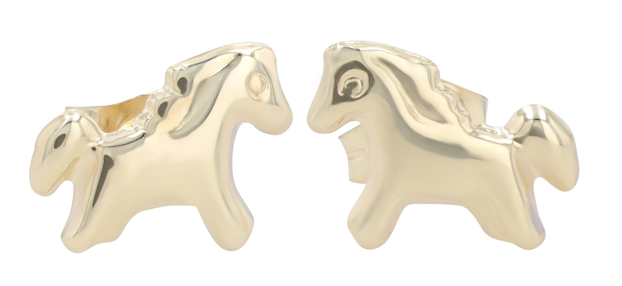 "Hufglanz - Lotta" 333/- Echt Gold Kinder Ohrstecker - Pferd, Gelbgold, 8 Karat