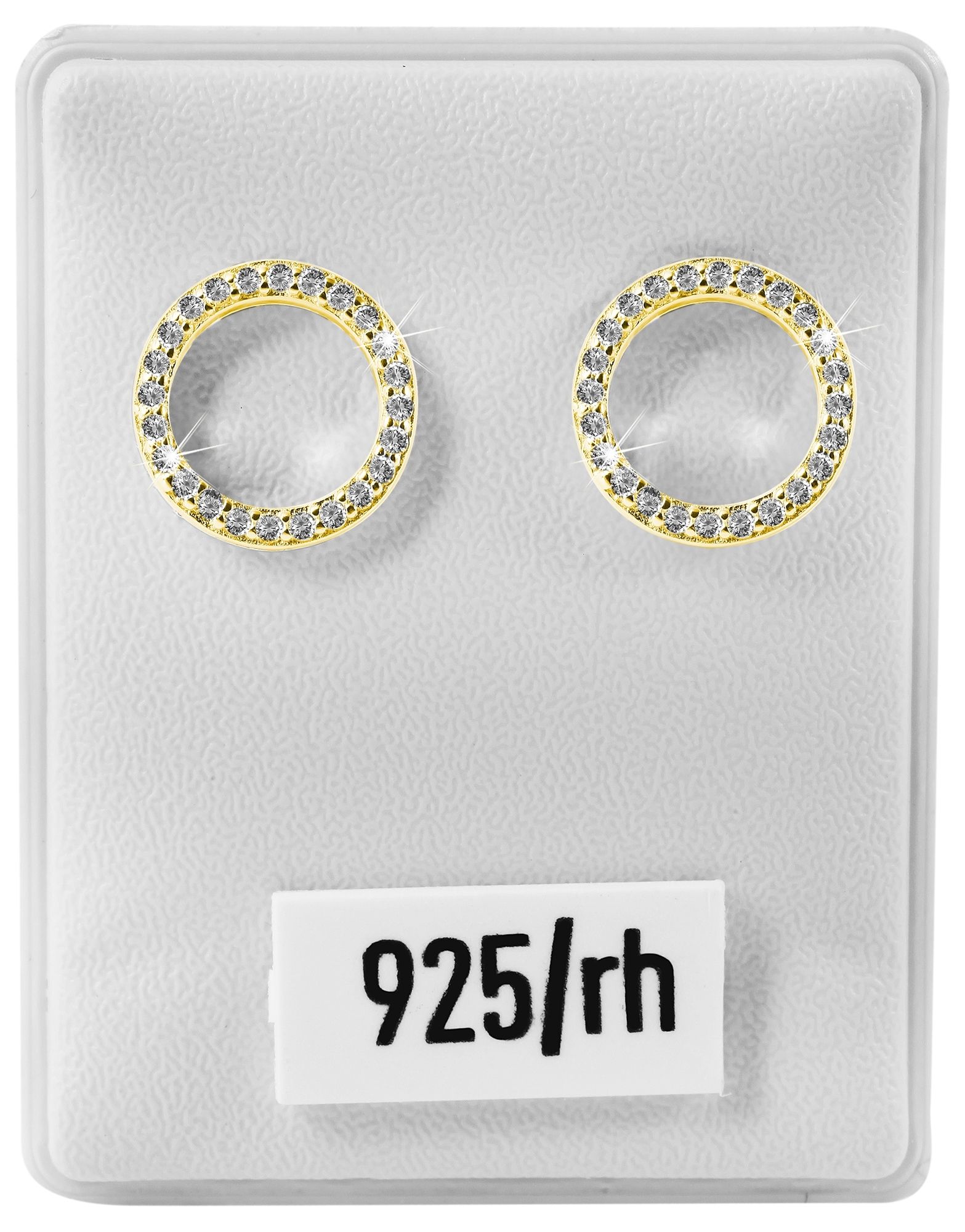 "Ruth" 925/- Echt Silber Ohrstecker rund, Zirkoniabesatz, vergoldet